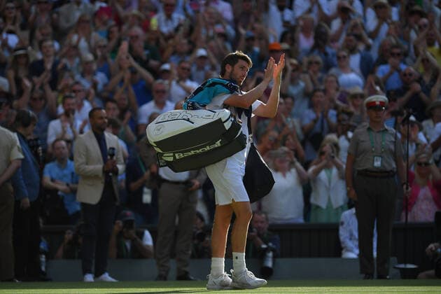 Novak Djokovic (Ser) defeated Cameron Norrie (GB) in the semi finals of Wimbledon TENNIS : Wimbledon 2022 : 08 07 2022 AntoineCouvercelle Panoramic 