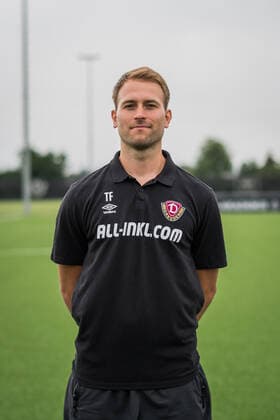 Physiotherapist Tony Fischer SG Dynamo Dresden 3 league, portrait date 2022 2023