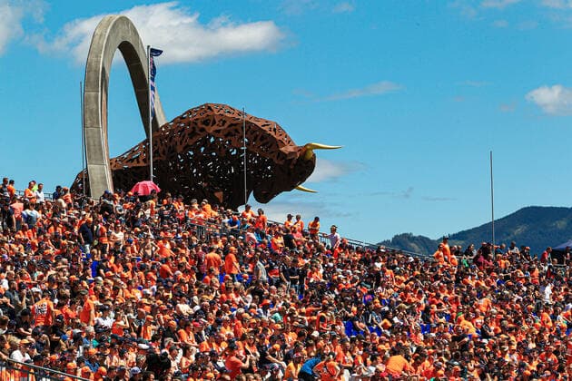 Taurus of Redbull Ring with supporters during 2022 Austrian Grand Prix - Qualifying, Formula 1 Championship in Spielberg, Austria, July 08 2022  Copyright: xAlessioxDexMarcox xipa-agency.nex xx 0