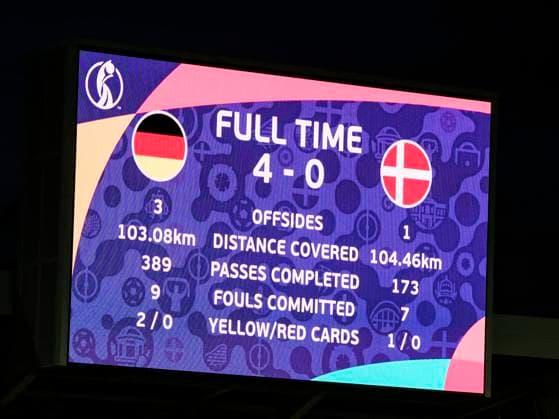 Brentford, London, England 7th July 2022, Statistics after the UEFA Womens Euro 2022 football match between Germany and Denmark at Brentford Community Stadium in London, England. (Tatjana Herzberg Soccerdonna SPP) Copyright: xTatjanaxHerzbergx xSoccerdonnax x spp-en-TaHeSoSp-_TAH5764