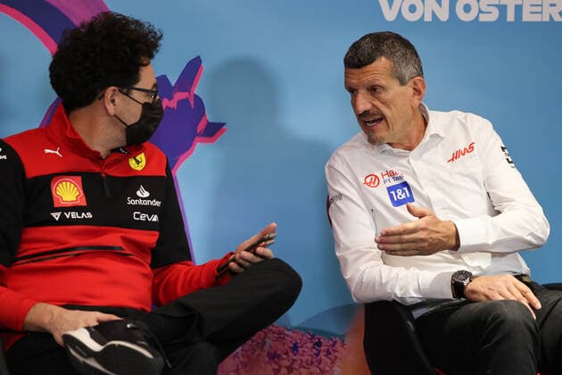 F1 Austrian Grand Prix Team Principals press conference, PK, Pressekonferenz Ferrari team principal Mattia Binotto and Haas team principal Guenther Steiner during a press conference ahead of the Formula 1 Austrian Grand Prix at Red Bull Ring in Spielberg, Austria on July 9, 2022. Spielberg Austria  Copyright: xJakubxPorzyckix originalFilename:porzycki-f1austri220709_npIgU.jpg