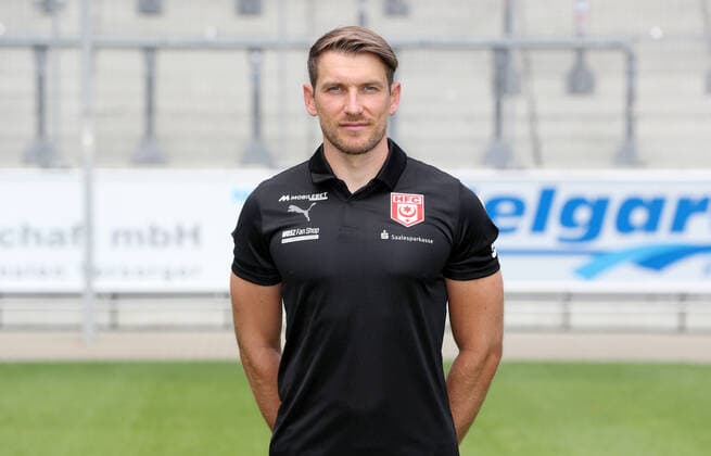 Teampraesentation Halle 08 07 2022 Athletics coach Ken Kaiser Halle Hallescher FC, 3 Liga, Porträttermin 2022 2023 , Halle, 08 07 2022, Leuna Chemie Stadion, Football ,