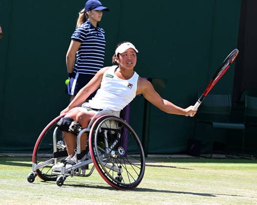 Tennis Championships - Week Two - Day Thirteen - All England Lawn Tennis Club, Wimbledon - Saturday 9th July 2022 Ladies Wheelchair Final. Singles. Diede De Groot (NED) v Yui Kamiji (Japan) Yui Kamiji (Japan) 