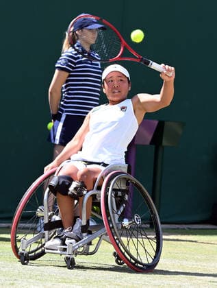 Tennis Championships - Week Two - Day Thirteen - All England Lawn Tennis Club, Wimbledon - Saturday 9th July 2022 Ladies Wheelchair Final. Singles. Diede De Groot (NED) v Yui Kamiji (Japan) Yui Kamiji (Japan) 