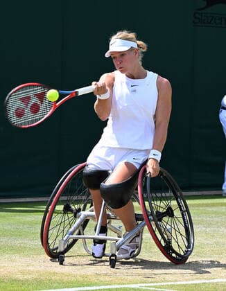 Tennis Championships - Week Two - Day Thirteen - All England Lawn Tennis Club, Wimbledon - Saturday 9th July 2022 Ladies Wheelchair Final. Singles. Diede De Groot (NED) v Yui Kamiji (Japan) Diede De Groot (NED) 
