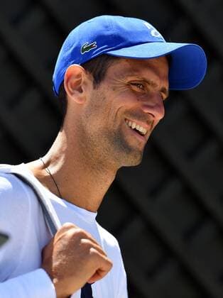 Mandatory Credit: Photo by James Veysey Shutterstock (13018056d) Novak Djokovic practicing Wimbledon Tennis Championships, Day 13, The All England Lawn Tennis and Croquet Club, London, UK - 09 Jul 2022 Wimbledon Tennis Championships, Day 13, The All England Lawn Tennis and Croquet Club, London, UK - 09 Jul 2022  Copyright: xJamesxVeysey Shutterstockx 13018056d