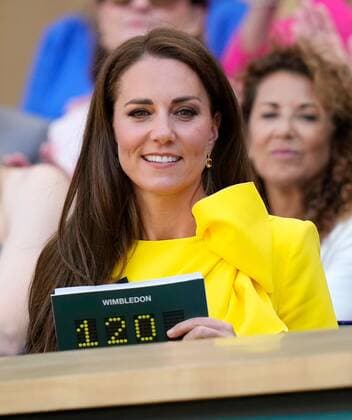 Mandatory Credit: Photo by Dave Shopland Shutterstock (13018053a) Catherine Duchess of Cambridge in the Royal Box on Centre Court Wimbledon Tennis Championships, Day 13, The All England Lawn Tennis and Croquet Club, London, UK - 09 Jul 2022 Wimbledon Tennis Championships, Day 13, The All England Lawn Tennis and Croquet Club, London, UK - 09 Jul 2022  Copyright: xDavexShopland Shutterstockx 13018053a