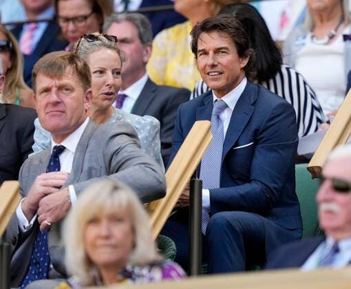 Mandatory Credit: Photo by Dave Shopland Shutterstock (13018053i) Tom Cruise and Heather McQuarrie in the Royal Box on Centre Court Wimbledon Tennis Championships, Day 13, The All England Lawn Tennis and Croquet Club, London, UK - 09 Jul 2022 Wimbledon Tennis Championships, Day 13, The All England Lawn Tennis and Croquet Club, London, UK - 09 Jul 2022  Copyright: xDavexShopland Shutterstockx 13018053i