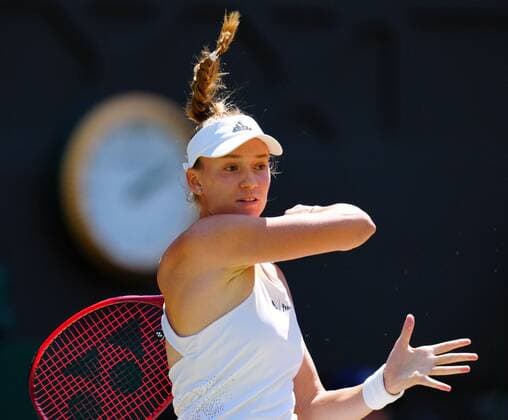 Mandatory Credit: Photo by Javier Garcia Shutterstock (13018057s) Elena Rybakina during the Ladies Singles Final Wimbledon Tennis Championships, Day 13, The All England Lawn Tennis and Croquet Club, London, UK - 09 Jul 2022 Wimbledon Tennis Championships, Day 13, The All England Lawn Tennis and Croquet Club, London, UK - 09 Jul 2022  Copyright: xJavierxGarcia Shutterstockx 13018057s