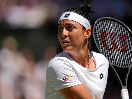 Mandatory Credit: Photo by Dave Shopland Shutterstock (13018053ab) Ons Jabeur during the Ladies Singles Final Wimbledon Tennis Championships, Day 13, The All England Lawn Tennis and Croquet Club, London, UK - 09 Jul 2022 Wimbledon Tennis Championships, Day 13, The All England Lawn Tennis and Croquet Club, London, UK - 09 Jul 2022  Copyright: xDavexShopland Shutterstockx 13018053ab