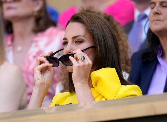 Mandatory Credit: Photo by Dave Shopland Shutterstock (13018053af) Catherine Duchess of Cambridge in the Royal Box on Centre Court Wimbledon Tennis Championships, Day 13, The All England Lawn Tennis and Croquet Club, London, UK - 09 Jul 2022 Wimbledon Tennis Championships, Day 13, The All England Lawn Tennis and Croquet Club, London, UK - 09 Jul 2022  Copyright: xDavexShopland Shutterstockx 13018053af