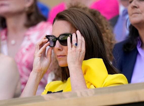 Mandatory Credit: Photo by Dave Shopland Shutterstock (13018053ac) Catherine Duchess of Cambridge in the Royal Box on Centre Court Wimbledon Tennis Championships, Day 13, The All England Lawn Tennis and Croquet Club, London, UK - 09 Jul 2022 Wimbledon Tennis Championships, Day 13, The All England Lawn Tennis and Croquet Club, London, UK - 09 Jul 2022  Copyright: xDavexShopland Shutterstockx 13018053ac