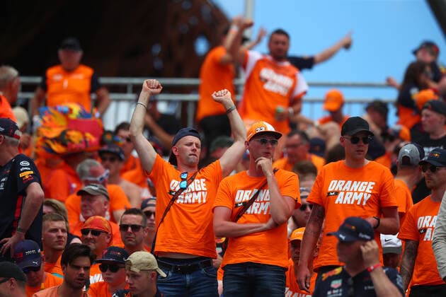 F1 Gran Prix of Austria Supporters of Max Verstappen during practice ahead of the F1 Grand Prix of Austria 2022. Spielberg Red Bull Ring Austria Copyright: xBasilex
