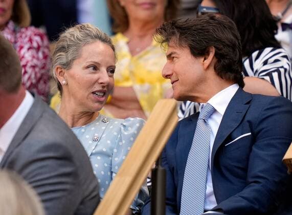 Mandatory Credit: Photo by Dave Shopland Shutterstock (13018053ap) Tom Cruise and Heather McQuarrie in the Royal Box on Centre Court Wimbledon Tennis Championships, Day 13, The All England Lawn Tennis and Croquet Club, London, UK - 09 Jul 2022 Wimbledon Tennis Championships, Day 13, The All England Lawn Tennis and Croquet Club, London, UK - 09 Jul 2022  Copyright: xDavexShopland Shutterstockx 13018053ap
