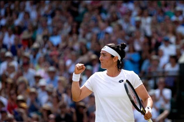 Mandatory Credit: Photo by Ella Ling Shutterstock (13018055c) Ons Jabeur during the Ladies Singles Final Wimbledon Tennis Championships, Day 13, The All England Lawn Tennis and Croquet Club, London, UK - 09 Jul 2022 Wimbledon Tennis Championships, Day 13, The All England Lawn Tennis and Croquet Club, London, UK - 09 Jul 2022  Copyright: xEllaxLing Shutterstockx 13018055c