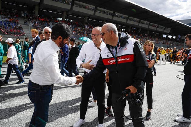 IMPARATO Jean-Philippe, Alfa Romeo Chief Executive Officer, portrait, starting grid, grille de depart with BEN SULAYEM Mohammed (uae), President of the FIA and DOMENICALI Stefano (ita), Chairman and CEO Formula One Group FOG during the Formula 1 Rolex Grosser Preis Von Osterreich 2022, 2022 Austrian Grand Prix, 11th round of the 2022 FIA Formula One World Championship, WM, Weltmeisterschaft from July 8 to 10, 2022 on the Red Bull Ring, in Spielberg, Austria - F1 - AUSTRIAN GRAND PRIX 2022 DPPI Panoramic _V2_0589