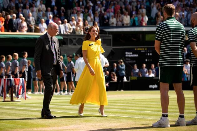 Mandatory Credit: Photo by Ella Ling Shutterstock (13018055an) Catherine Duchess of Cambridge on Centre Court Wimbledon Tennis Championships, Day 13, The All England Lawn Tennis and Croquet Club, London, UK - 09 Jul 2022 Wimbledon Tennis Championships, Day 13, The All England Lawn Tennis and Croquet Club, London, UK - 09 Jul 2022  Copyright: xEllaxLing Shutterstockx 13018055an