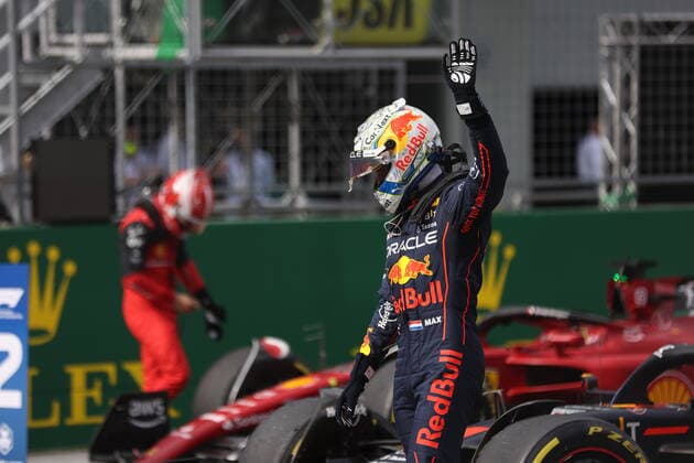VERSTAPPEN Max (ned), Red Bull Racing RB18, portrait, winner Sprint race during the Formula 1 Rolex Grosser Preis Von Osterreich 2022, 2022 Austrian Grand Prix, 11th round of the 2022 FIA Formula One World Championship, WM, Weltmeisterschaft from July 8 to 10, 2022 on the Red Bull Ring, in Spielberg, Austria - F1 - AUSTRIAN GRAND PRIX 2022 DPPI Panoramic AV6_6983