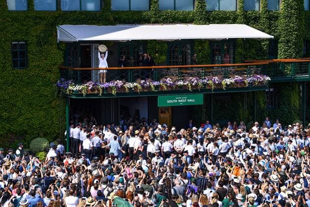 Mandatory Credit: Photo by James Veysey Shutterstock (13018056aq) Elena Rybakina appears on the Centre Court Members balcony after victory in the Ladies Singles Final Wimbledon Tennis Championships, Day 13, The All England Lawn Tennis and Croquet Club, London, UK - 09 Jul 2022 Wimbledon Tennis Championships, Day 13, The All England Lawn Tennis and Croquet Club, London, UK - 09 Jul 2022  Copyright: xJamesxVeysey Shutterstockx 13018056aq