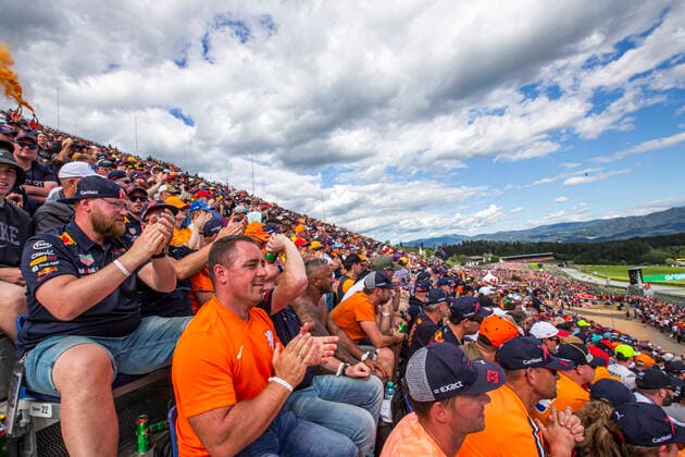 FORMULA 1 - GP of Austria 2022 SPIELBERG,AUSTRIA,09.JUL.22 - MOTORSPORTS, FORMULA 1 - Grand Prix of Austria, Red Bull Ring, sprint race. Image shows fans of Max Verstappen.  GEPAxpictures xWolfgangxJannach
