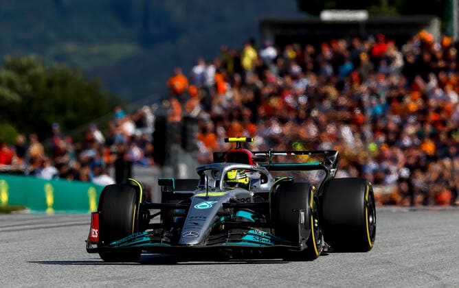 44 Lewis Hamilton GBR, Mercedes AMG Petronas F1 Team , F1 Grand Prix of Austria at Red Bull Ring on July 9, 2022 in Spielberg, Austria Photo by HOCH ZWEI Spielberg Austria