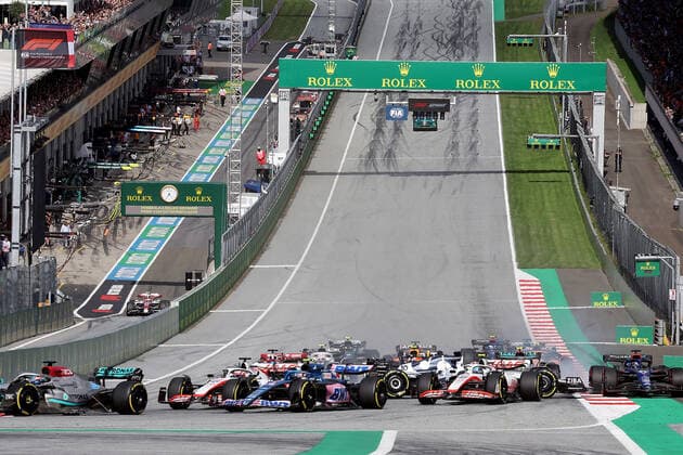 Formula 1 BWT Austrian Grand Prix 2022 09 07 2022, Red Bull Ring , Spielberg, Formula 1 BWT Austrian Grand Prix 2022 , in the picture start accident of Pierre Gasly FRA , Scuderia AlphaTauri nordphotoxGmbHx xBratic nph00250