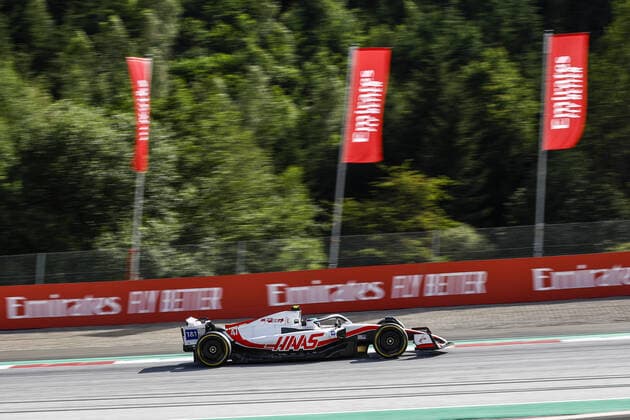47 SCHUMACHER Mick (ger), Haas F1 Team VF-22 Ferrari, action during the Formula 1 Rolex Grosser Preis Von Osterreich 2022, 2022 Austrian Grand Prix, 11th round of the 2022 FIA Formula One World Championship, WM, Weltmeisterschaft from July 8 to 10, 2022 on the Red Bull Ring, in Spielberg, Austria - F1 - AUSTRIAN GRAND PRIX 2022 DPPI Panoramic  00122026__R3_2094