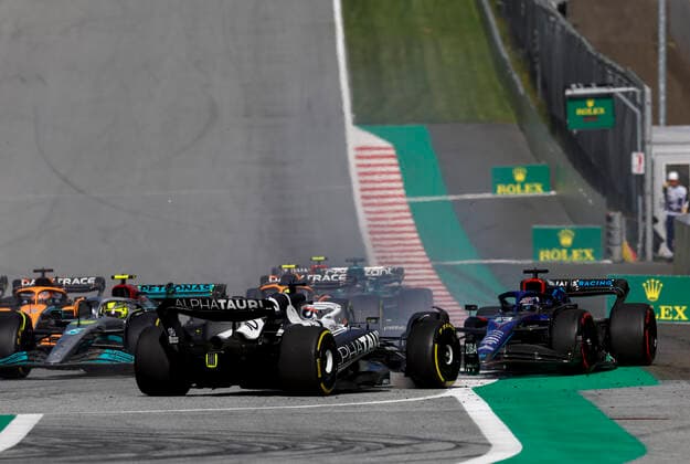 Start, Sprint Qualifying, Crash of 10 Pierre Gasly FRA, Scuderia AlphaTauri , F1 Grand Prix of Austria at Red Bull Ring on July 9, 2022 in Spielberg, Austria Photo by HOCH ZWEI Spielberg Austria