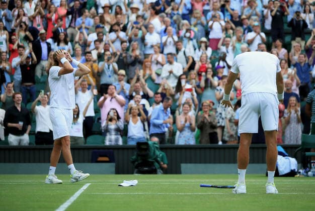 Sport Bilder des Tages (220710) -- LONDON, July 10, 2022 -- Australia s Matthew Ebden Max Purcell (L) celebrate after winning the men s doubles final against Croatia s Nikola Mektic Mate Pavic at Wimbledon Tennis Championship in London, Britain, July 9, 2022. ) (SP)BRITAIN-LONDON-TENNIS-WIMBLEDON-MEN S DOUBLES-FINAL LixYing 