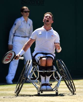 Mandatory Credit: Photo by James Veysey Shutterstock (13018061l) Alfie Hewett during the Men s Wheelchair Singles Final Wimbledon Tennis Championships, Day 14, The All England Lawn Tennis and Croquet Club, London, UK - 10 Jul 2022 Wimbledon Tennis Championships, Day 14, The All England Lawn Tennis and Croquet Club, London, UK - 10 Jul 2022  Copyright: xJamesxVeysey Shutterstockx 13018061l