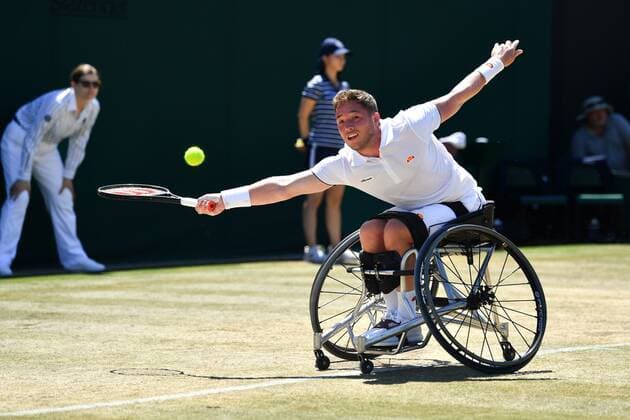 Mandatory Credit: Photo by James Veysey Shutterstock (13018061i) Alfie Hewett during the Men s Wheelchair Singles Final Wimbledon Tennis Championships, Day 14, The All England Lawn Tennis and Croquet Club, London, UK - 10 Jul 2022 Wimbledon Tennis Championships, Day 14, The All England Lawn Tennis and Croquet Club, London, UK - 10 Jul 2022  Copyright: xJamesxVeysey Shutterstockx 13018061i