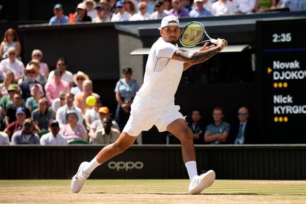 Mandatory Credit: Photo by Ella Ling Shutterstock (13018059u) Nick Kyrgios during the Men s Singles Final Wimbledon Tennis Championships, Day 14, The All England Lawn Tennis and Croquet Club, London, UK - 10 Jul 2022 Wimbledon Tennis Championships, Day 14, The All England Lawn Tennis and Croquet Club, London, UK - 10 Jul 2022  Copyright: xEllaxLing Shutterstockx 13018059u