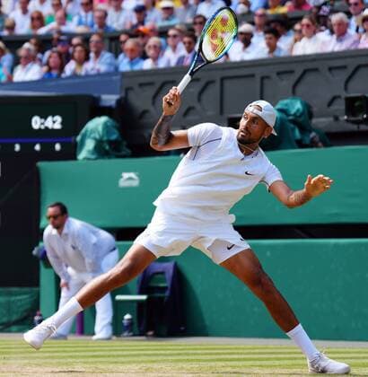 Mandatory Credit: Photo by Javier Garcia Shutterstock (13018062bd) Nick Kyrgios during the Men s Singles Final Wimbledon Tennis Championships, Day 14, The All England Lawn Tennis and Croquet Club, London, UK - 10 Jul 2022 Wimbledon Tennis Championships, Day 14, The All England Lawn Tennis and Croquet Club, London, UK - 10 Jul 2022  Copyright: xJavierxGarcia Shutterstockx 13018062bd