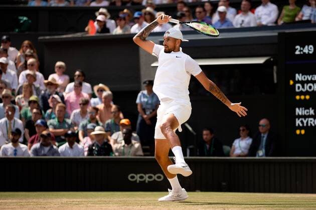 Mandatory Credit: Photo by Ella Ling Shutterstock (13018059aa) Nick Kyrgios during the Men s Singles Final Wimbledon Tennis Championships, Day 14, The All England Lawn Tennis and Croquet Club, London, UK - 10 Jul 2022 Wimbledon Tennis Championships, Day 14, The All England Lawn Tennis and Croquet Club, London, UK - 10 Jul 2022  Copyright: xEllaxLing Shutterstockx 13018059aa