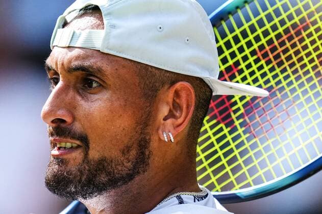 Mandatory Credit: Photo by Javier Garcia Shutterstock (13018062bl) Nick Kyrgios during the Men s Singles Final Wimbledon Tennis Championships, Day 14, The All England Lawn Tennis and Croquet Club, London, UK - 10 Jul 2022 Wimbledon Tennis Championships, Day 14, The All England Lawn Tennis and Croquet Club, London, UK - 10 Jul 2022  Copyright: xJavierxGarcia Shutterstockx 13018062bl