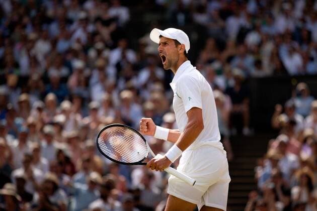 Mandatory Credit: Photo by Ella Ling Shutterstock (13018059as) Novak Djokovic during the Men s Singles Final Wimbledon Tennis Championships, Day 14, The All England Lawn Tennis and Croquet Club, London, UK - 10 Jul 2022 Wimbledon Tennis Championships, Day 14, The All England Lawn Tennis and Croquet Club, London, UK - 10 Jul 2022  Copyright: xEllaxLing Shutterstockx 13018059as