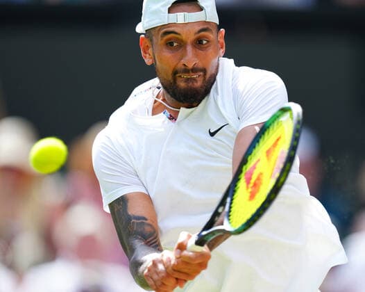 Mandatory Credit: Photo by Javier Garcia Shutterstock (13018062cn) Nick Kyrgios during the Men s Singles Final Wimbledon Tennis Championships, Day 14, The All England Lawn Tennis and Croquet Club, London, UK - 10 Jul 2022 Wimbledon Tennis Championships, Day 14, The All England Lawn Tennis and Croquet Club, London, UK - 10 Jul 2022  Copyright: xJavierxGarcia Shutterstockx 13018062cn