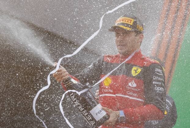 SPIELBERG Charles Leclerc 16 on the podium at the Austrian Grand Prix at the Red Bull Ring on July 10, 2022 in Spielberg, Austria ANP SEM VAN DER WAL F1 Grand Prix of Austria 2022 xVIxANPxSportx xxANPxIVx 451597072 originalFilename: 451597072.jpg
