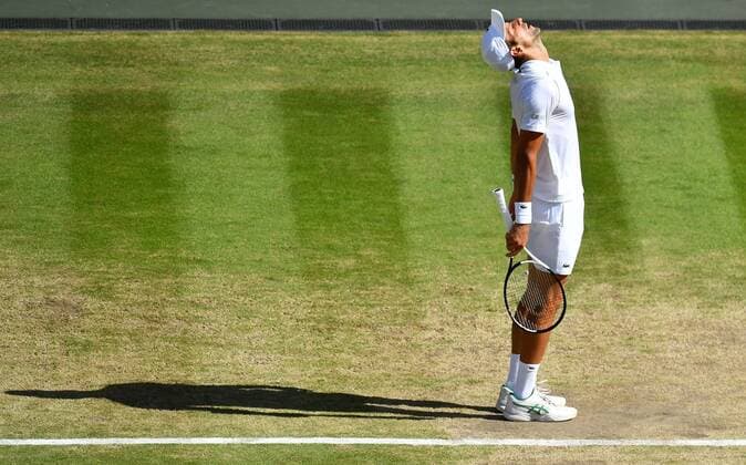 Mandatory Credit: Photo by James Veysey Shutterstock (13018061ap) Novak Djokovic during the Men s Singles Final Wimbledon Tennis Championships, Day 14, The All England Lawn Tennis and Croquet Club, London, UK - 10 Jul 2022 Wimbledon Tennis Championships, Day 14, The All England Lawn Tennis and Croquet Club, London, UK - 10 Jul 2022  Copyright: xJamesxVeysey Shutterstockx 13018061ap
