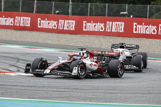 77 BOTTAS Valtteri (fin), Alfa Romeo F1 Team ORLEN C42, action 10 GASLY Pierre (fra), Scuderia AlphaTauri AT03, action during the Formula 1 Rolex Grosser Preis Von Osterreich 2022, 2022 Austrian Grand Prix, 11th round of the 2022 FIA Formula One World Championship, WM, Weltmeisterschaft from July 8 to 10, 2022 on the Red Bull Ring, in Spielberg, Austria - F1 - AUSTRIAN GRAND PRIX 2022 - RACE DPPI Panoramic  00122027__R3_3488