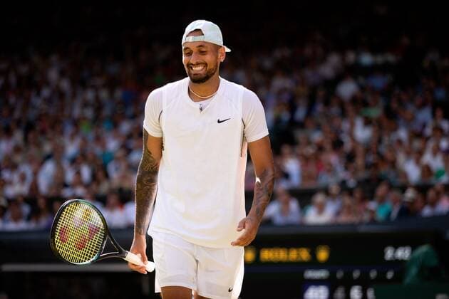 Mandatory Credit: Photo by Ella Ling Shutterstock (13018059cw) Nick Kyrgios during the Men s Singles Final Wimbledon Tennis Championships, Day 14, The All England Lawn Tennis and Croquet Club, London, UK - 10 Jul 2022 Wimbledon Tennis Championships, Day 14, The All England Lawn Tennis and Croquet Club, London, UK - 10 Jul 2022  Copyright: xEllaxLing Shutterstockx 13018059cw