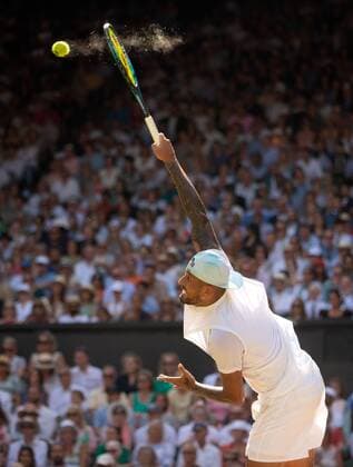 Mandatory Credit: Photo by Ella Ling Shutterstock (13018059cz) Nick Kyrgios during the Men s Singles Final Wimbledon Tennis Championships, Day 14, The All England Lawn Tennis and Croquet Club, London, UK - 10 Jul 2022 Wimbledon Tennis Championships, Day 14, The All England Lawn Tennis and Croquet Club, London, UK - 10 Jul 2022  Copyright: xEllaxLing Shutterstockx 13018059cz