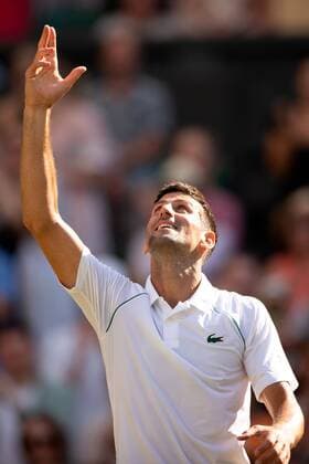 Mandatory Credit: Photo by Ella Ling Shutterstock (13018059df) Novak Djokovic celebrates victory in the Men s Singles Final Wimbledon Tennis Championships, Day 14, The All England Lawn Tennis and Croquet Club, London, UK - 10 Jul 2022 Wimbledon Tennis Championships, Day 14, The All England Lawn Tennis and Croquet Club, London, UK - 10 Jul 2022  Copyright: xEllaxLing Shutterstockx 13018059df