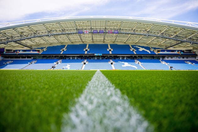 220710 General view of Falmer Stadium during the UEFA Women s Euro 2022 Championship on July 10, 2022 in Brighton Photo Vegard Grott BILDBYRAN kod VG VG0321 bbeng fotboll football soccer fotball fotbolls em fotball em europamästerskap em uefa womens euro norge norway dam day5 arena,  Copyright: VEGARDxGRoTT BB220710VG024