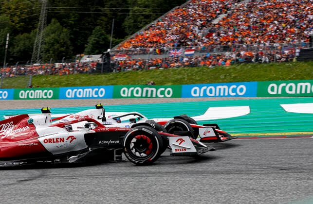 24 Guanyu Zhou CHN, Alfa Romeo F1 Team ORLEN , 47 Mick Schumacher DEU, Haas F1 Team , F1 Grand Prix of Austria at Red Bull Ring on July 10, 2022 in Spielberg, Austria Photo by HOCH ZWEI Spielberg Austria