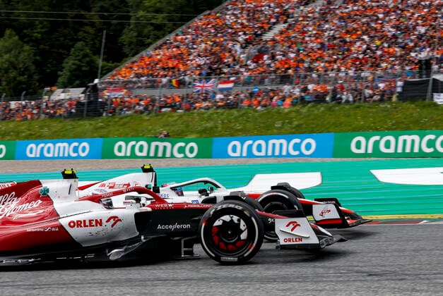 24 Guanyu Zhou CHN, Alfa Romeo F1 Team ORLEN , 47 Mick Schumacher DEU, Haas F1 Team , F1 Grand Prix of Austria at Red Bull Ring on July 10, 2022 in Spielberg, Austria Photo by HOCH ZWEI Spielberg Austria