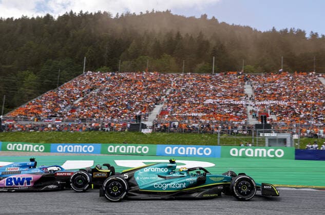 05 VETTEL Sebastian (ger), Aston Martin F1 Team AMR22, action during the Formula 1 Rolex Grosser Preis Von Osterreich 2022, 2022 Austrian Grand Prix, 11th round of the 2022 FIA Formula One World Championship, WM, Weltmeisterschaft from July 8 to 10, 2022 on the Red Bull Ring, in Spielberg, Austria - F1 - AUSTRIAN GRAND PRIX 2022 - RACE DPPI Panoramic  00122027_F12022GP11AUT_JK60351