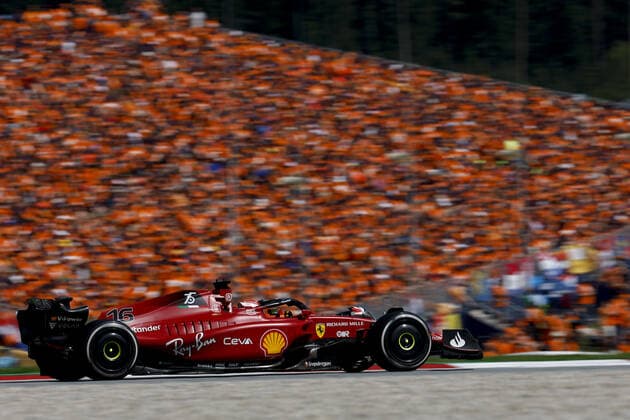 16 LECLERC Charles (mco), Scuderia Ferrari F1-75, action during the Formula 1 Rolex Grosser Preis Von Osterreich 2022, 2022 Austrian Grand Prix, 11th round of the 2022 FIA Formula One World Championship, WM, Weltmeisterschaft from July 8 to 10, 2022 on the Red Bull Ring, in Spielberg, Austria - F1 - AUSTRIAN GRAND PRIX 2022 - RACE DPPI Panoramic  00122027_F12022GP11AUT_JK61255