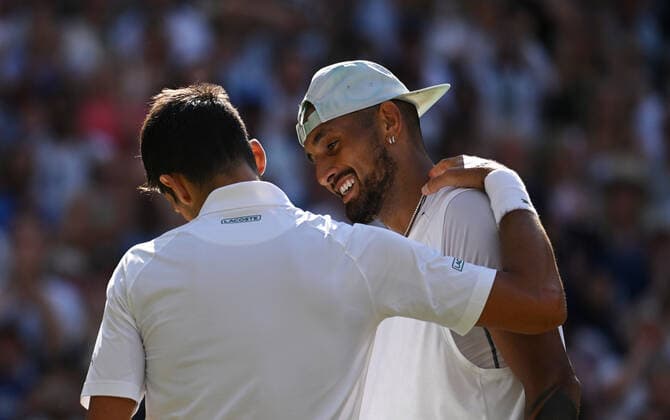2022 Wimbledon Novak Djokovic , SRB and Nick Kyrgios AUS