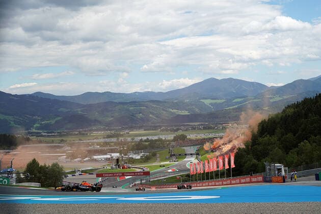 July 10, 2022, Spielberg, Austria: Spielberg, Austria, Red Bull Ring, July 10, 2022, ..Max Verstappen (NEL), Oracle Red Bull Racing, Charles Leclerc (MCO), Scuderia Ferrari, Carlos Sainz Jr. (ESP), Scuderia Ferrari during 2022 Austrian Grand Prix - Race - Formula 1 Championship. Formula 1 Championship - 2022 Austrian Grand Prix - Race, Spielberg, Austria - ZUMAl164 20220710_zsa_l164_273 Copyright: xAlessioxDexMarcox
